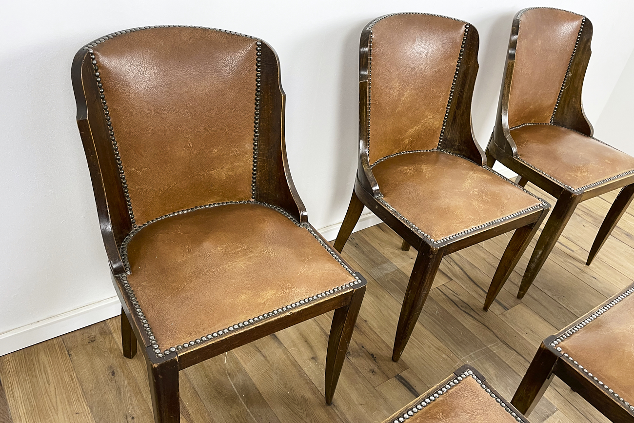 6 gondola chairs Art Deco around 1930 from France