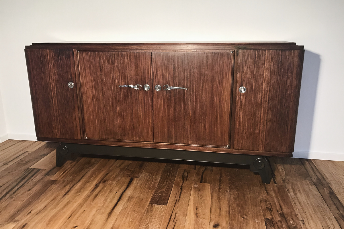Art Deco rosewood sideboard from France around 1925 with a great foot