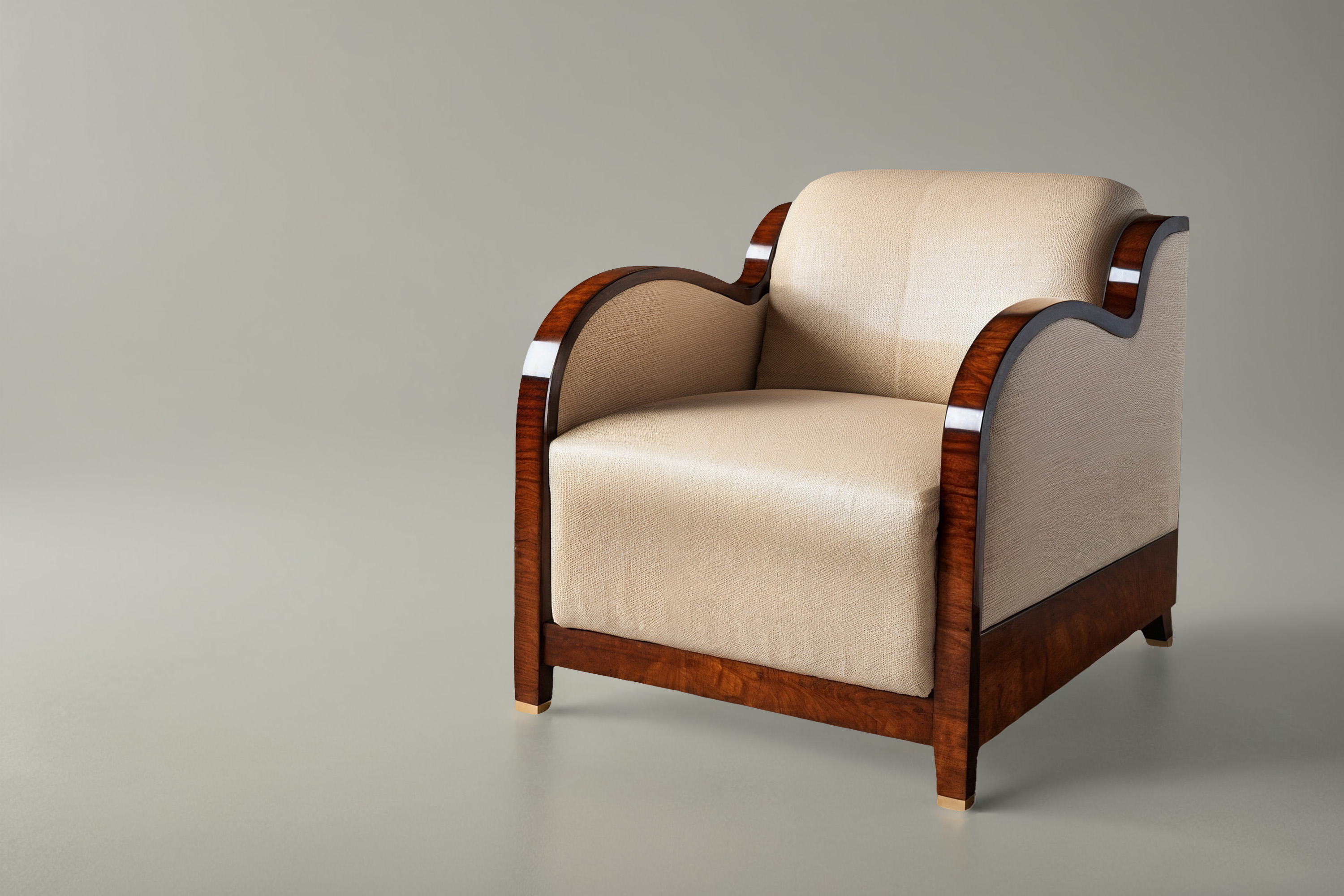 Fascinating Art Deco armchair with mahogany veneer