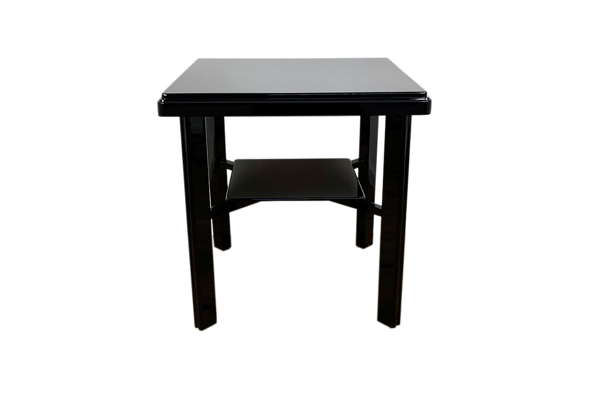 Art Déco Sidetable around 1940 from Germany in highgloss black Lacquer