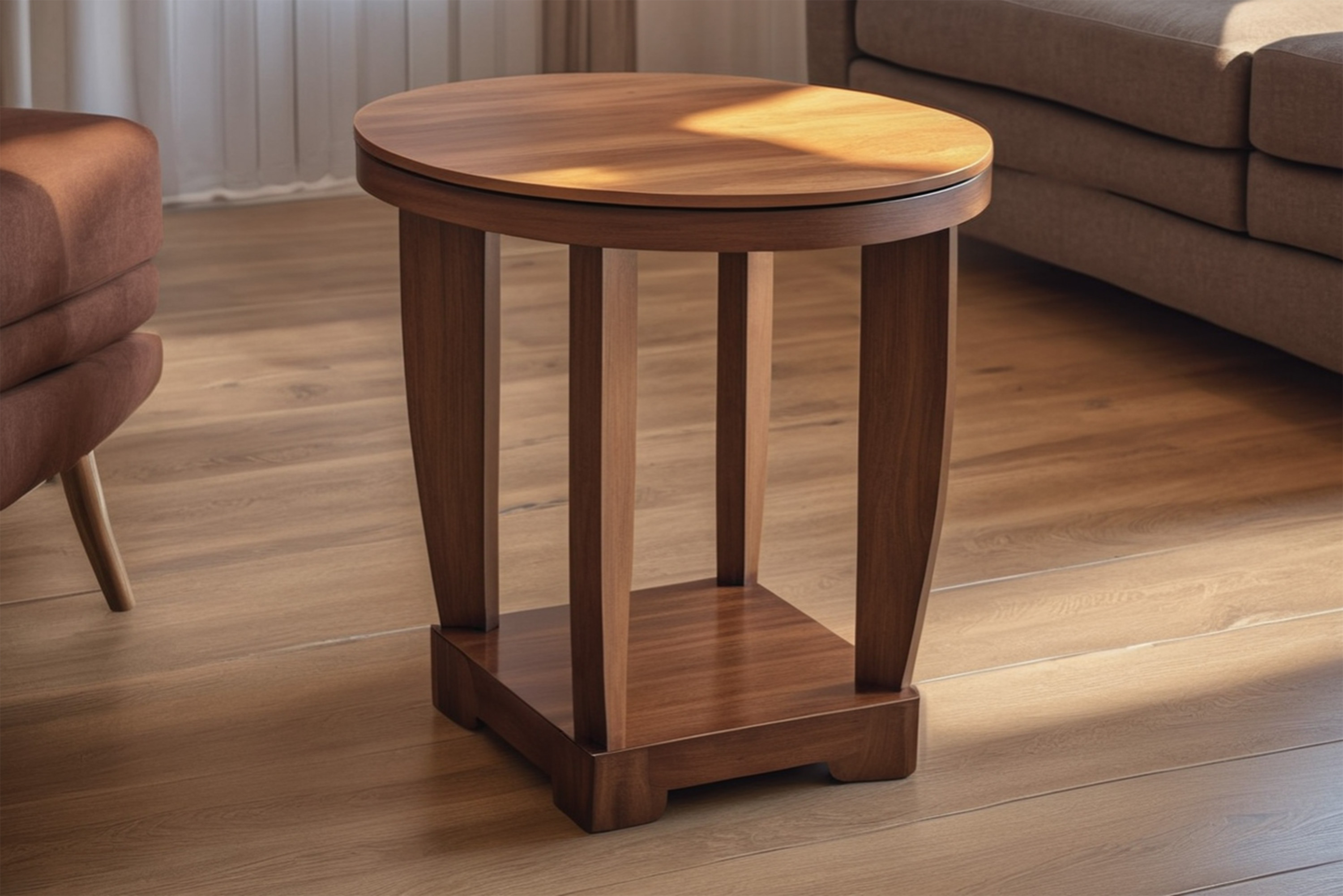 Art Deco side table with walnut