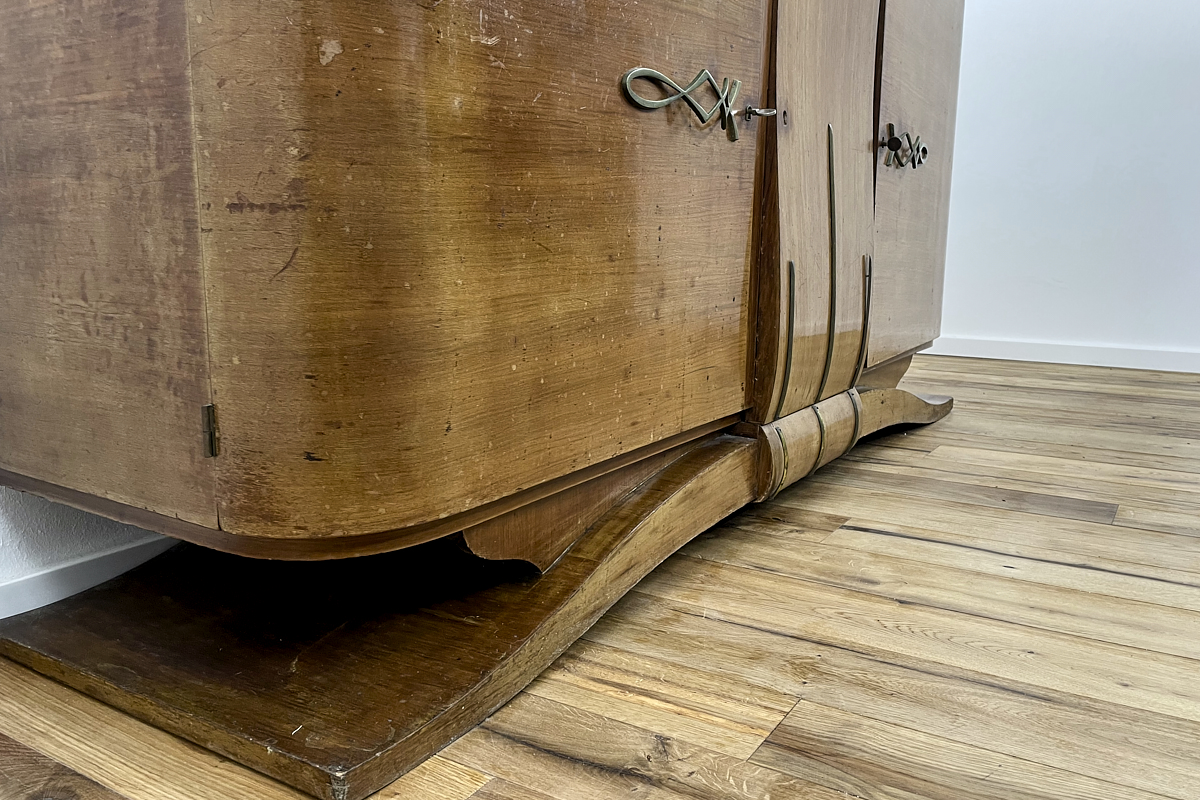   Art Deco sideboard made of rosewood with brass applications Paris around 1920