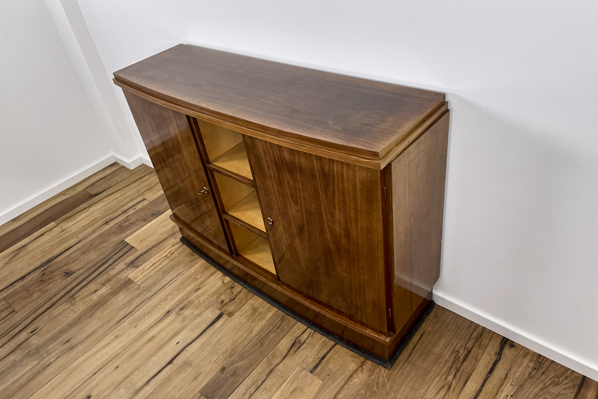 Art Deco chest of drawers / bar in rosewood from France around 1935 with an open compartment