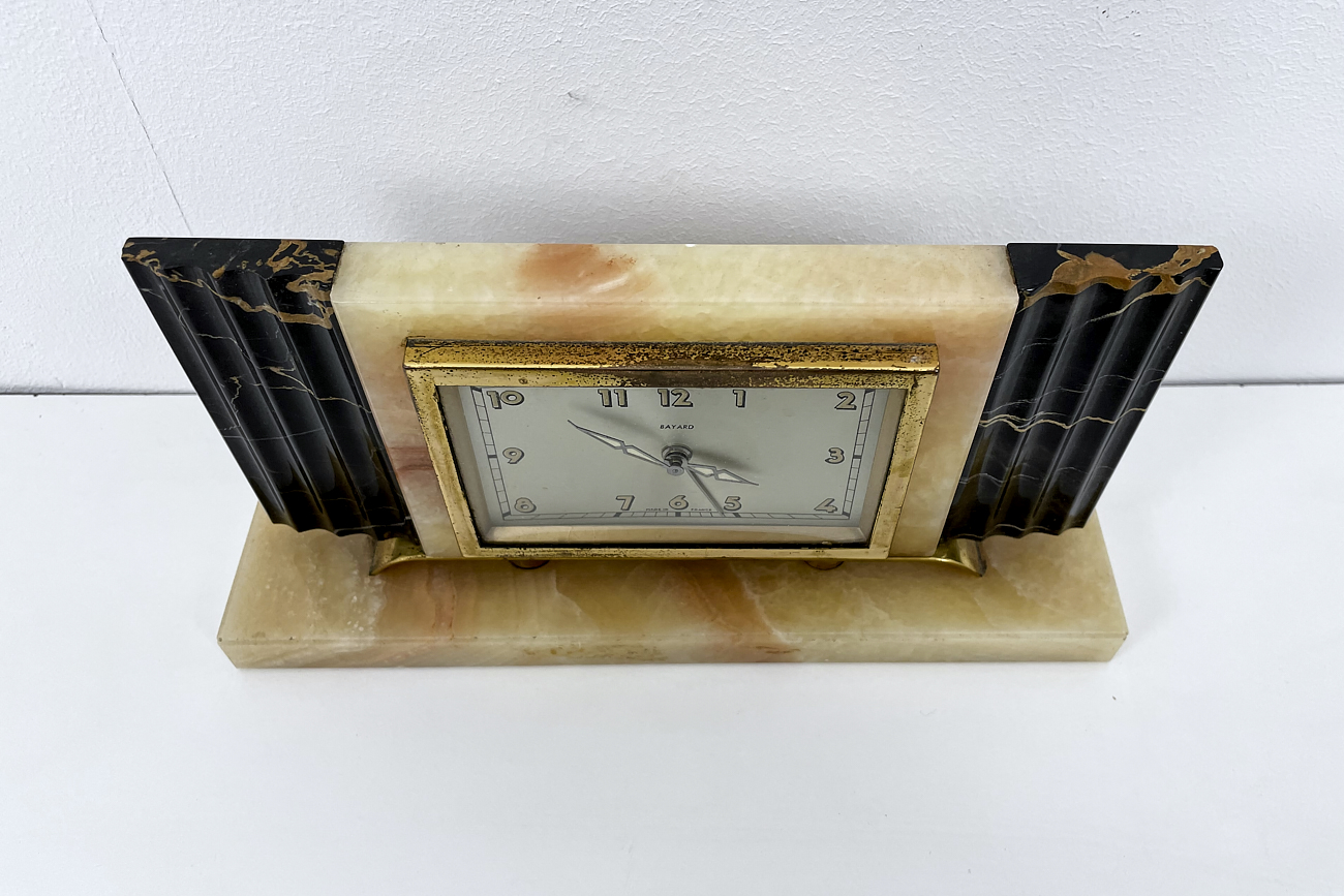 Art Deco clock in marble from Paris "Bayard - Henri Rupp"