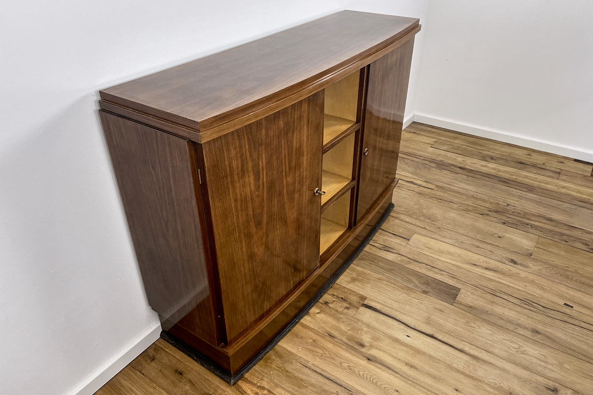 Art Deco chest of drawers / bar in rosewood from France around 1935 with an open compartment