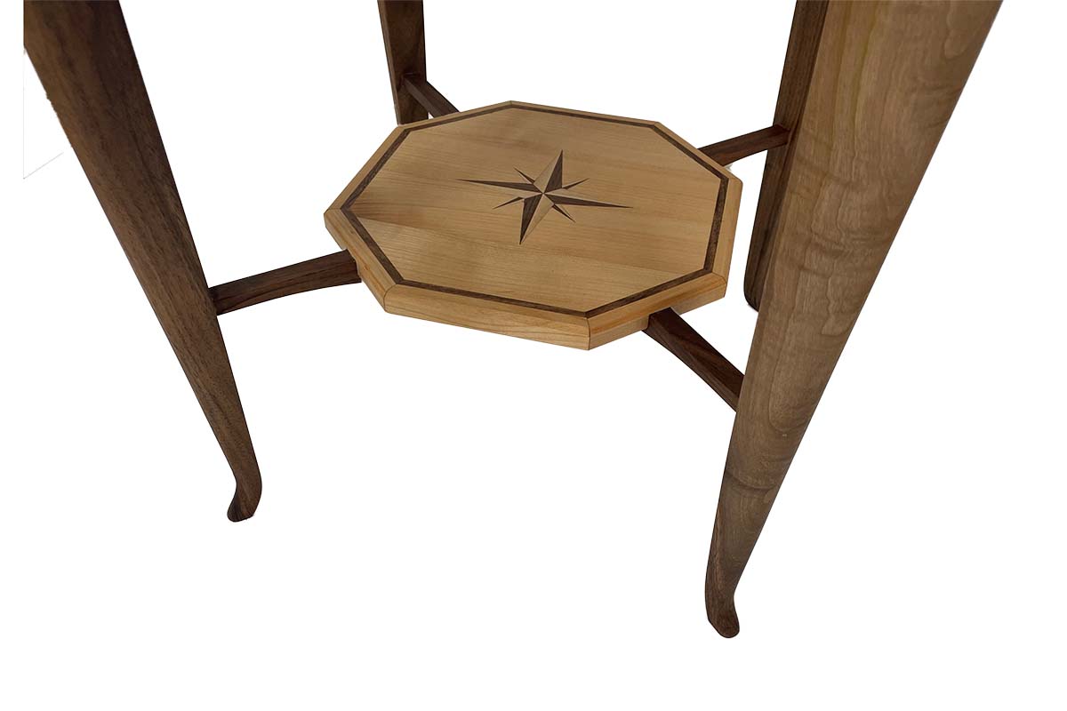 Art Deco style side table inspired by Ruhlmann, with marquetry work