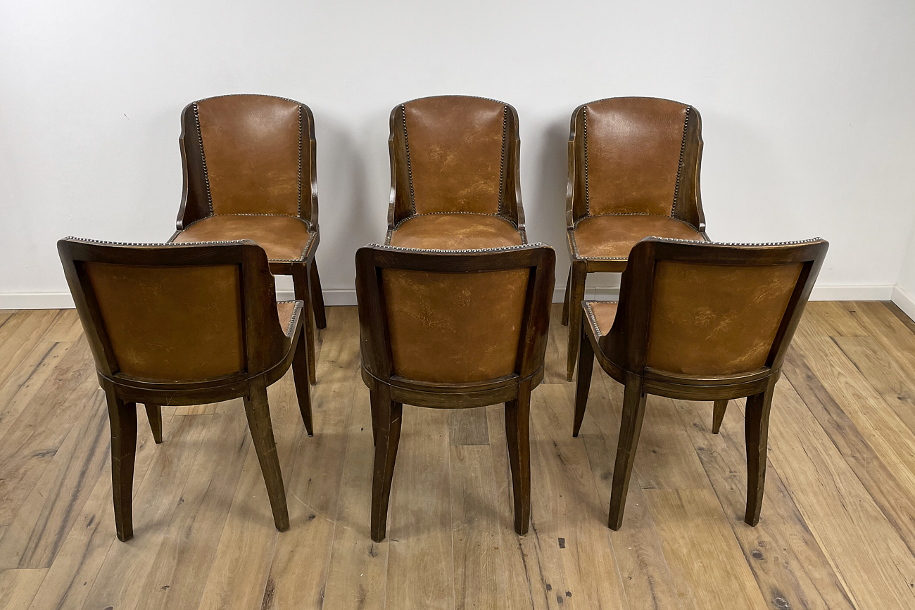 6 gondola chairs Art Deco around 1930 from France