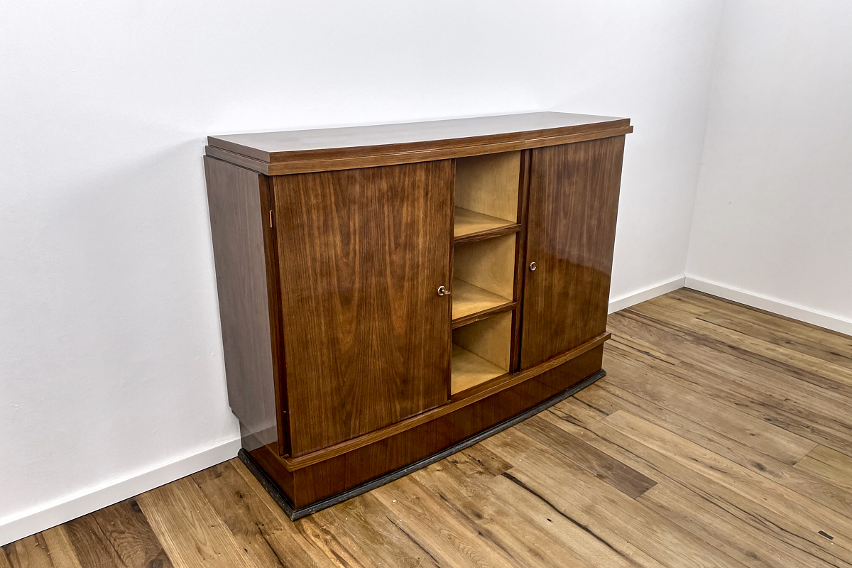 Art Deco chest of drawers / bar in rosewood from France around 1935 with an open compartment