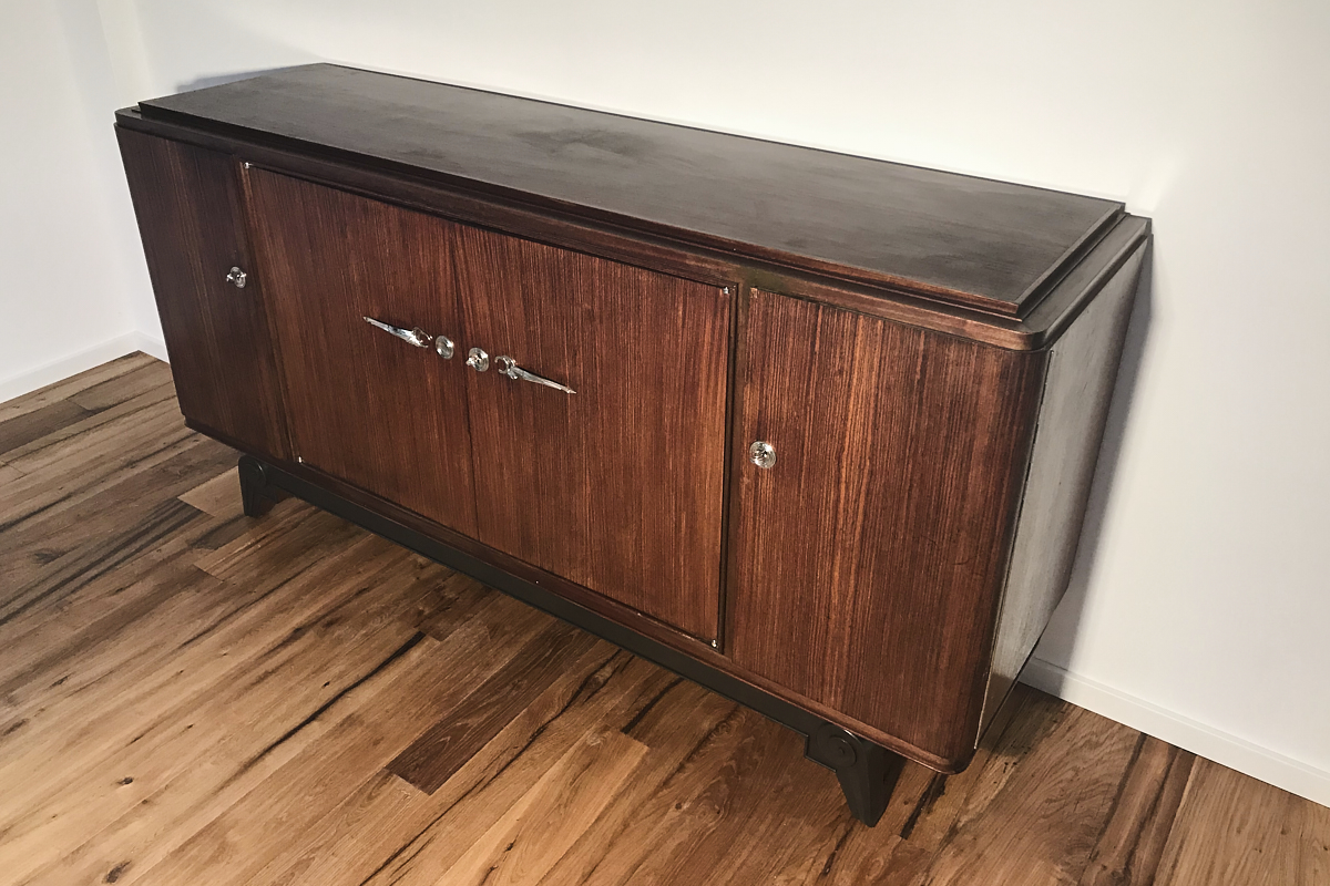 Art Deco rosewood sideboard from France around 1925 with a great foot