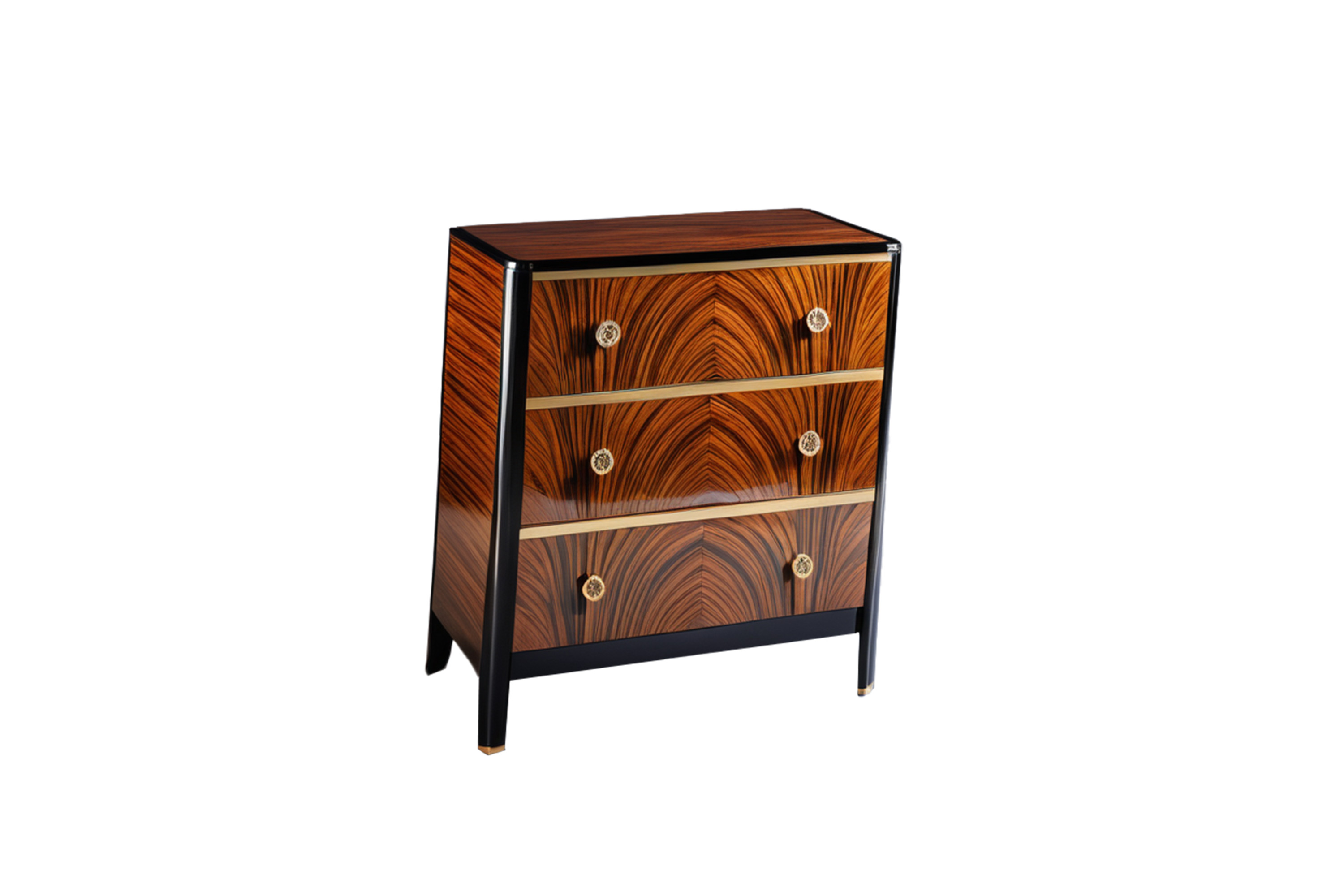 Art Deco chest of drawers with beautiful Macassar veneer